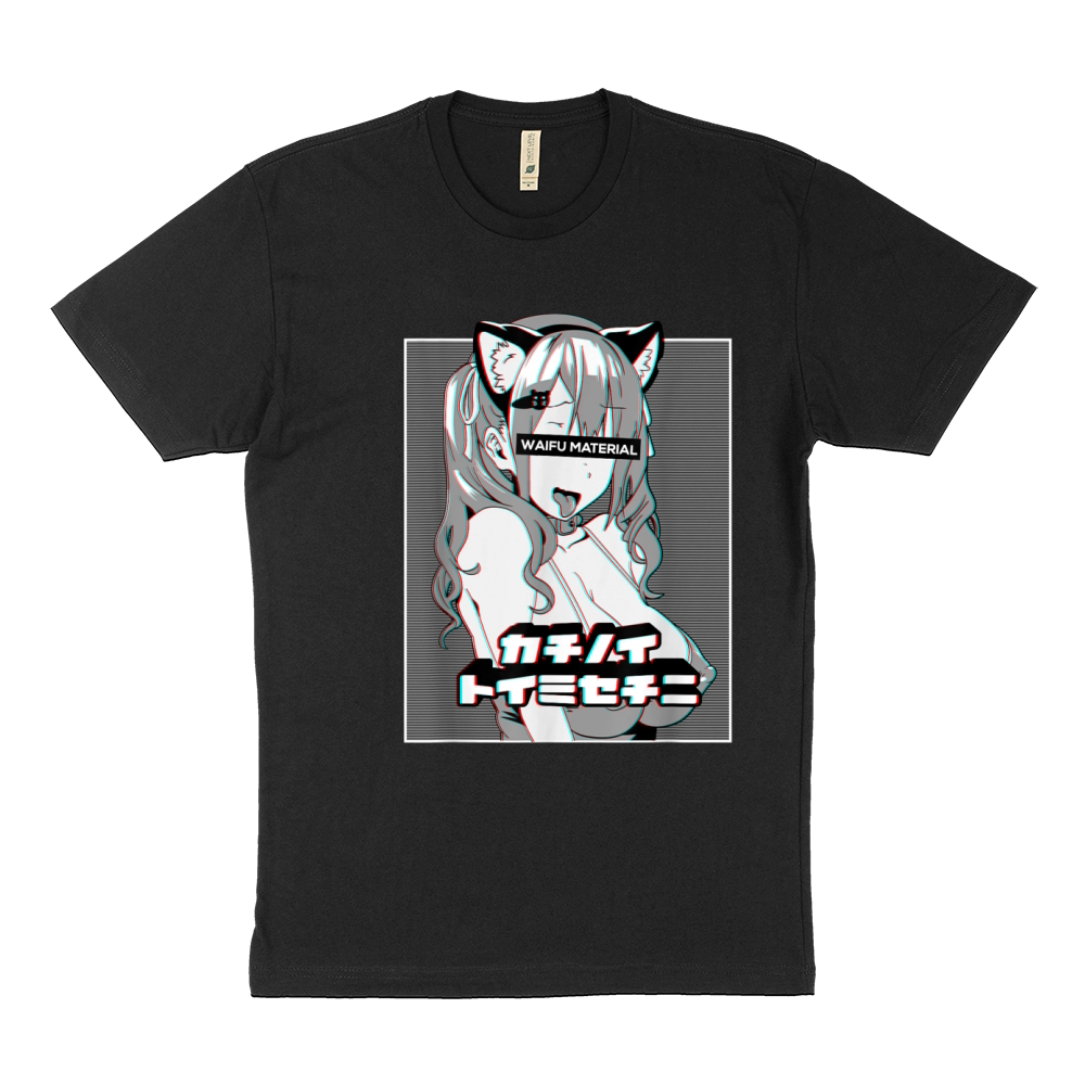 Ahegao t shirt lewd anime neko girl shirt and waifu material Sustainable T-Shirt