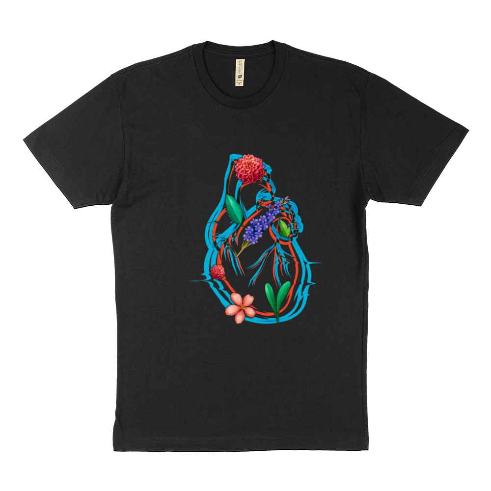 Anatomical Heart And Flowers Sustainable T-Shirt
