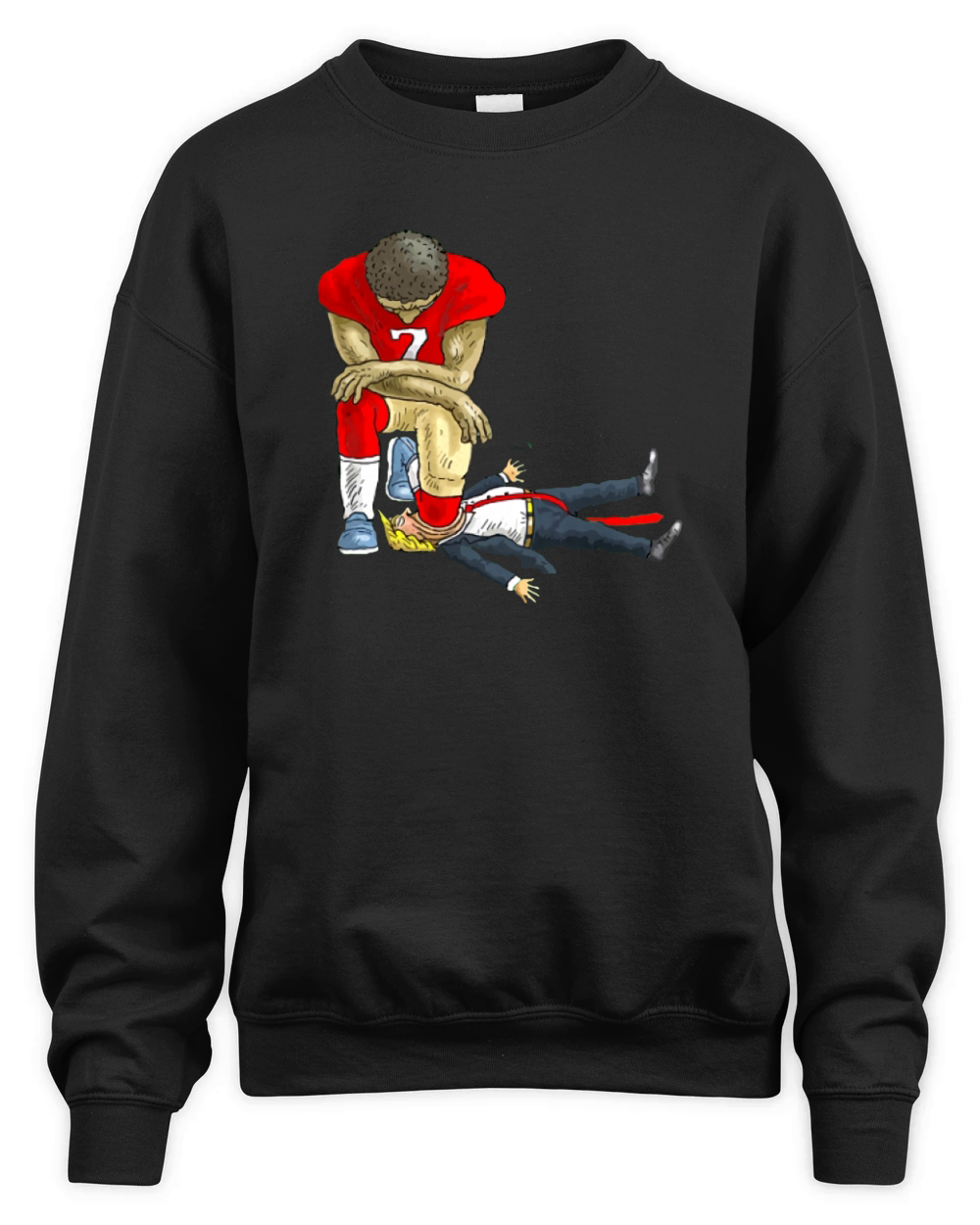 Colin Kaepernick take a knee on mouth Trump Unisex Premium Crewneck Sweatshirt