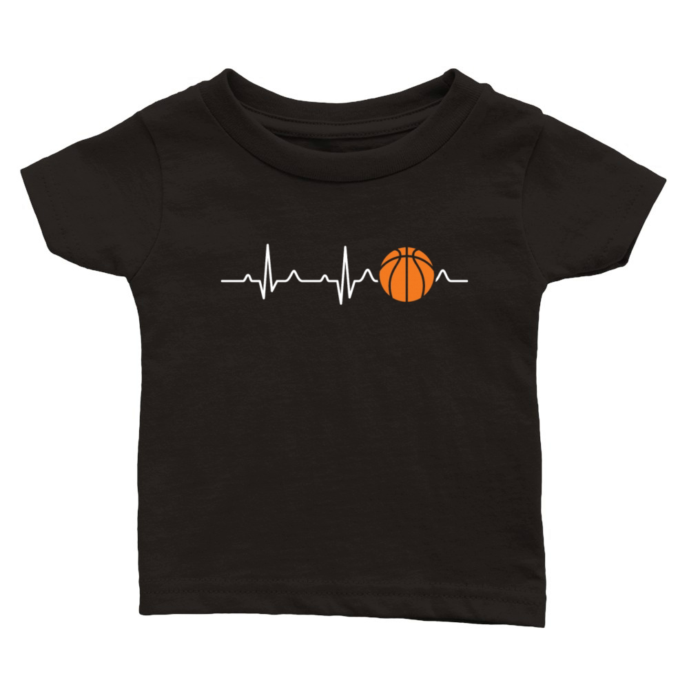 Basketball Heartbeat Classic Baby Crewneck T-shirt