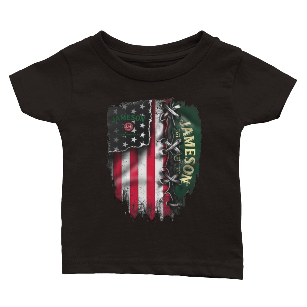 Jameson Irish Whiskey inside American flag Classic Baby Crewneck T-shirt