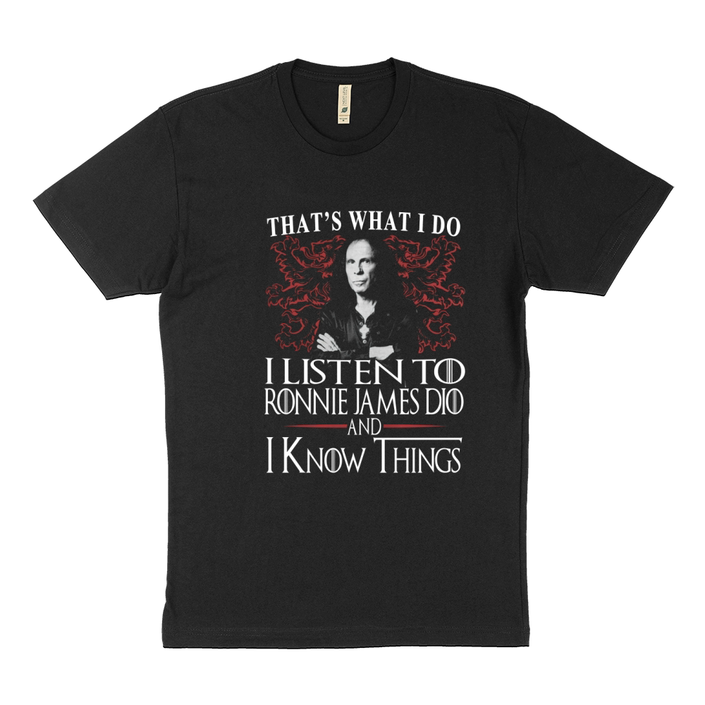 Ronnie James Dio I KNOW THINGS Sustainable T-Shirt