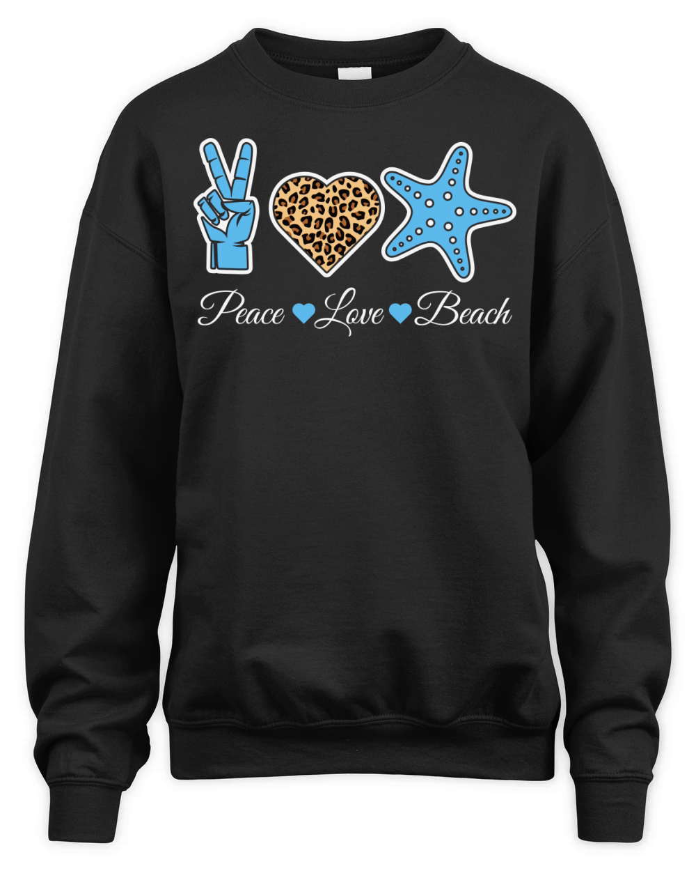 Leopard Peace Love Beach Beach Summer Unisex Premium Crewneck Sweatshirt