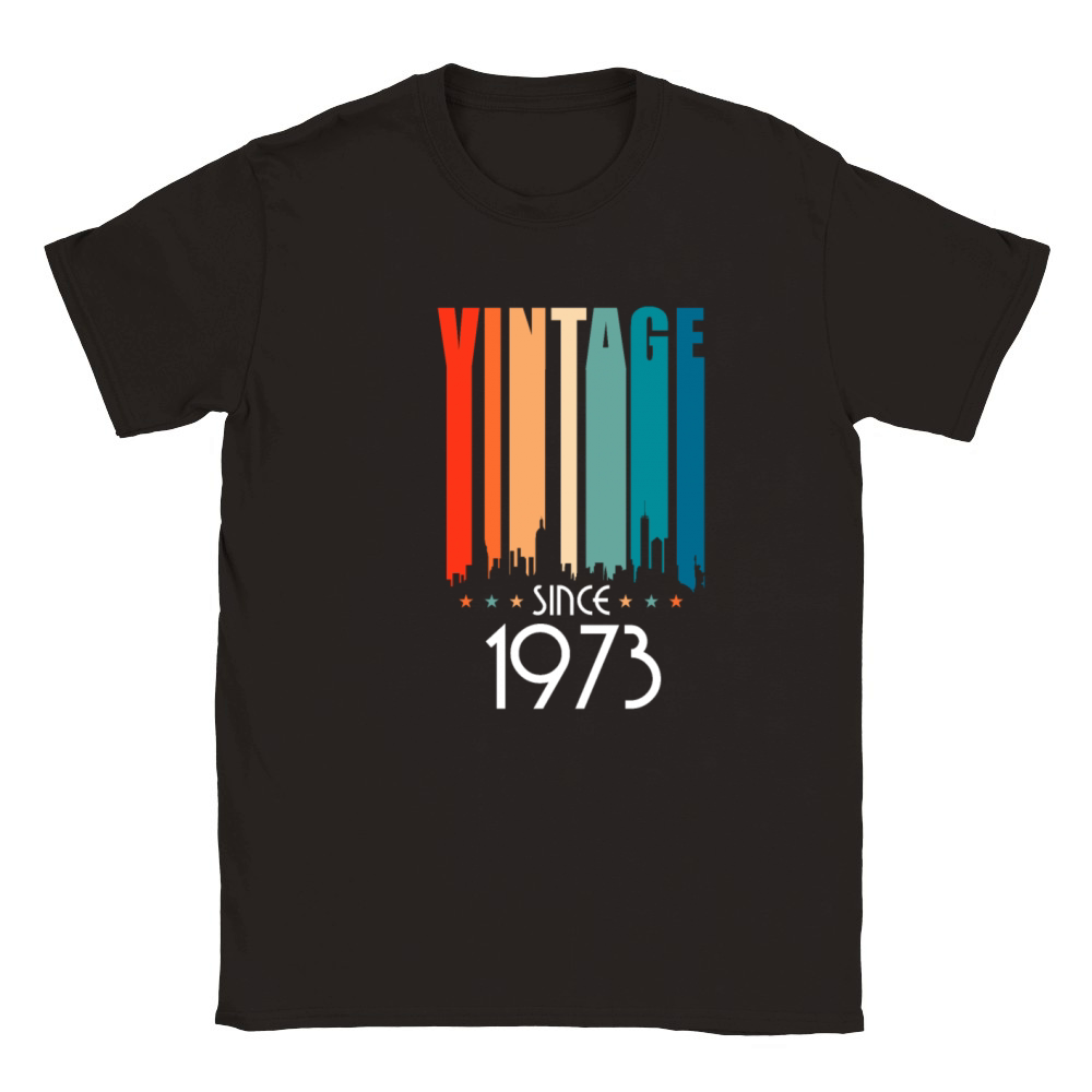 1973 Vintage born in Retro age Birthday gift idea Classic Kids Crewneck T-shirt