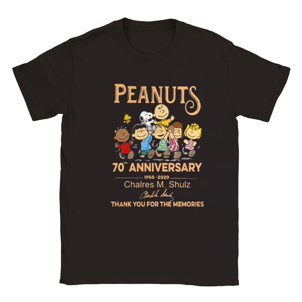 Peanuts Snoopy 70th Anniversary thank you for the memories signature Classic Kids Crewneck T-shirt