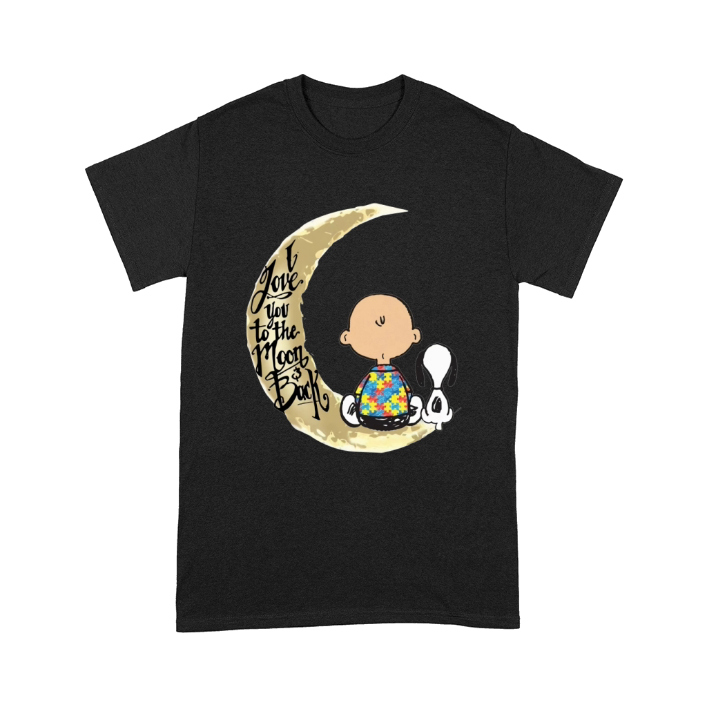 Premium Snoopy Charlie Brown Autism I Love You To The Moon Back Comfort T-shirt