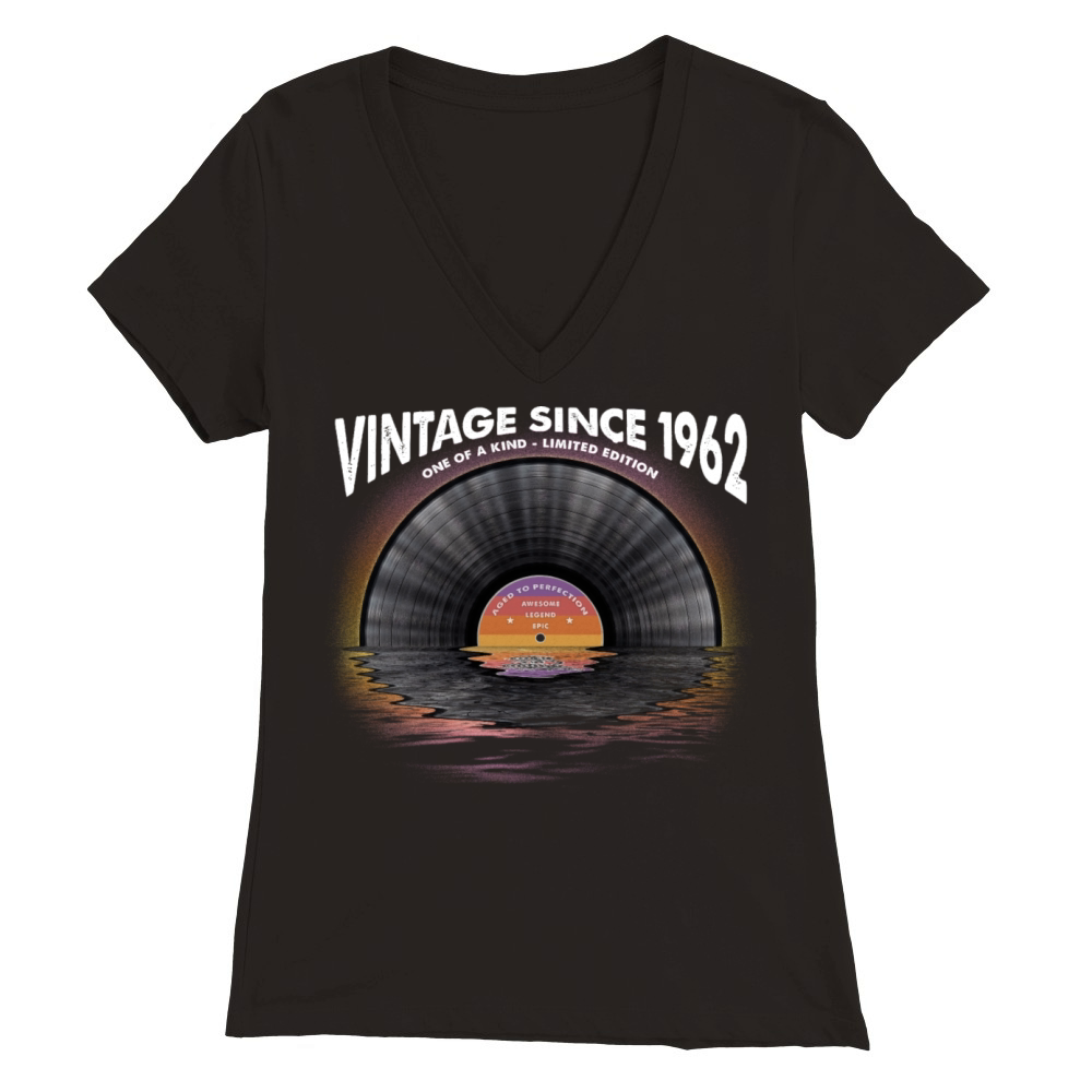Vintage since 1962 Retro Disco Music Vintage Premium Womens V-Neck T-shirt