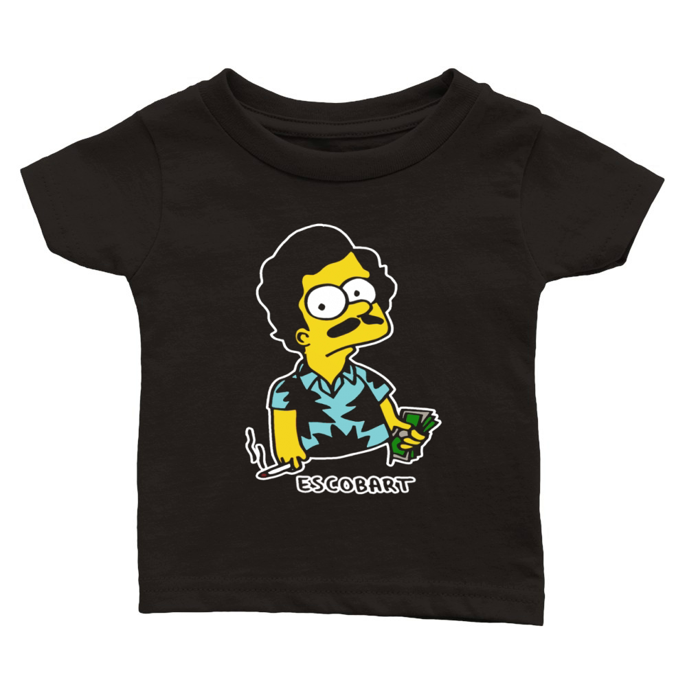 Escobart Pablo Escobar Simpson Inspired Joke Classic Baby Crewneck T-shirt
