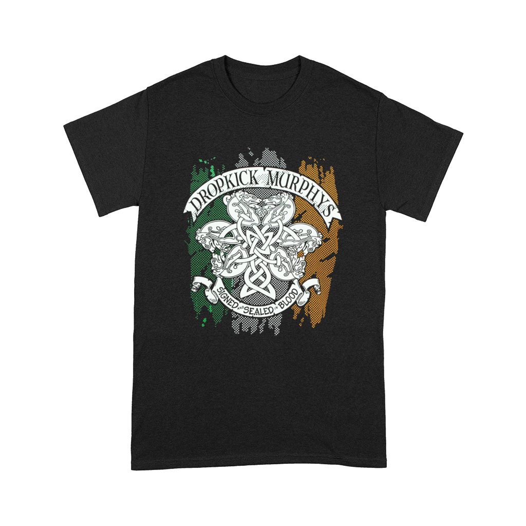 Dropkick Murphys Men's Knotwork Flag T-Shirt Black 2XL 