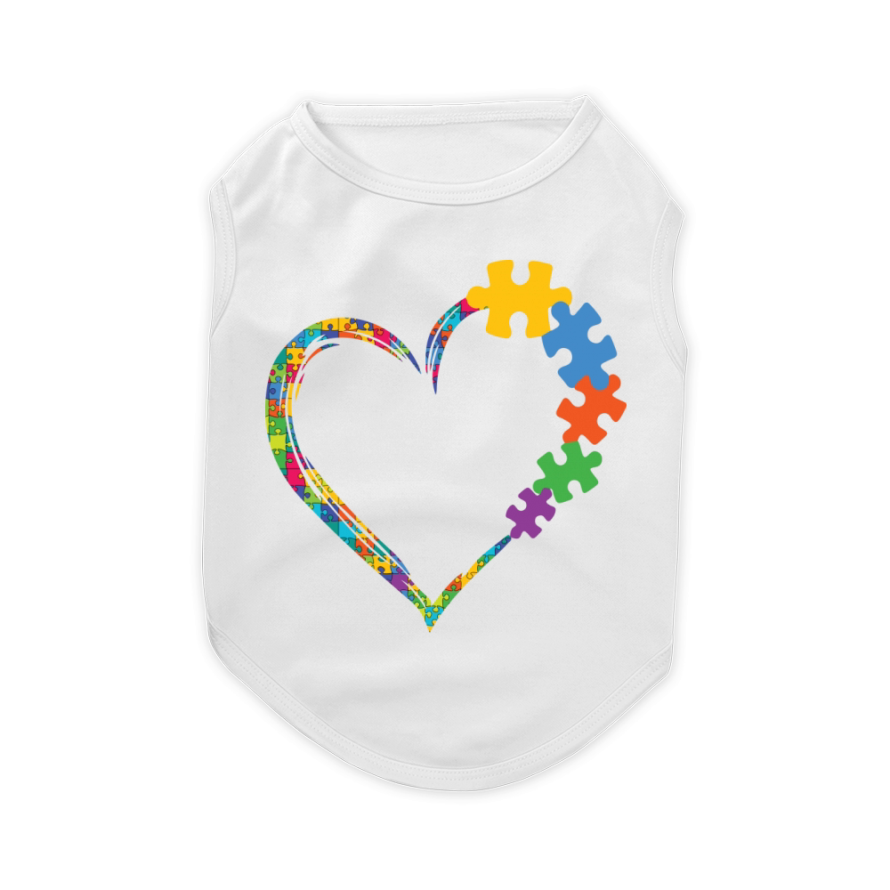 Love Heart Puzzle Autism Awareness Pet T-Shirt