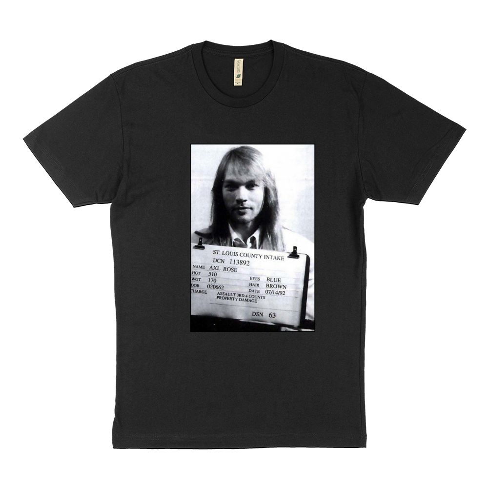Axl Roses Mugshot 1992 TShirt Sustainable T-Shirt