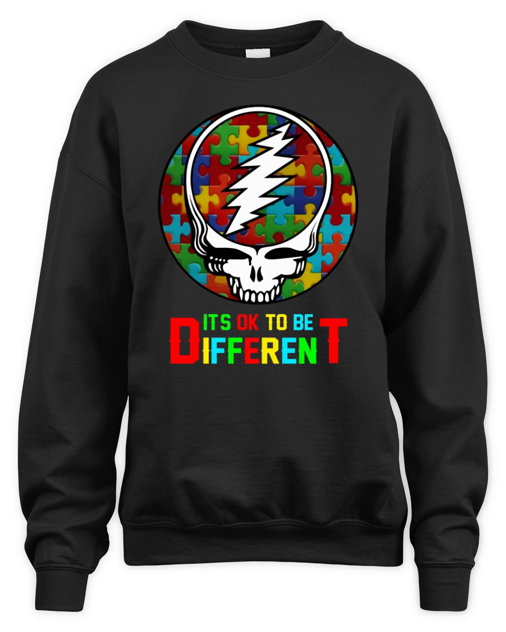 Grateful Dead Autism It’s Ok to be different shirt Unisex Premium Crewneck Sweatshirt