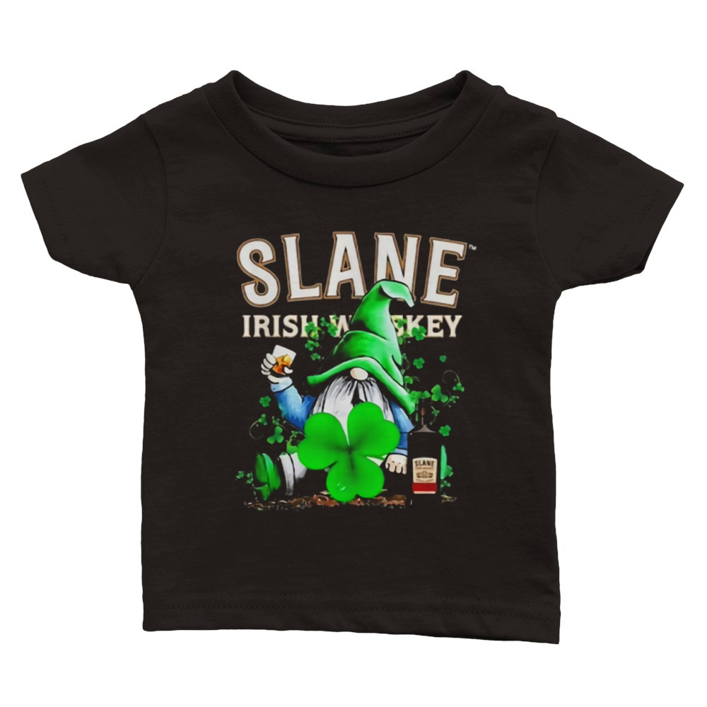 Gnome and Slane Irish Whiskey shamrock St Patrick’s Day shirt Classic Baby Crewneck T-shirt