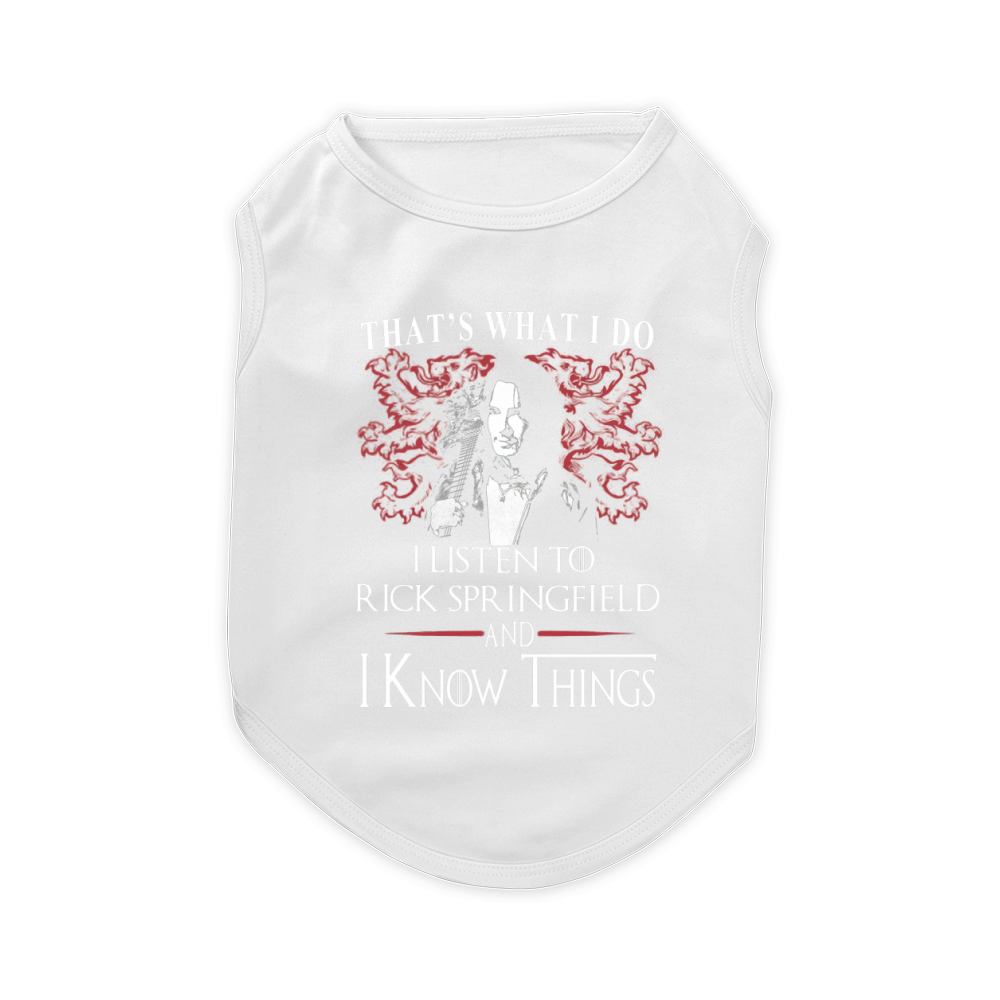 Rick Springfield I KNOW THINGS Pet T-Shirt