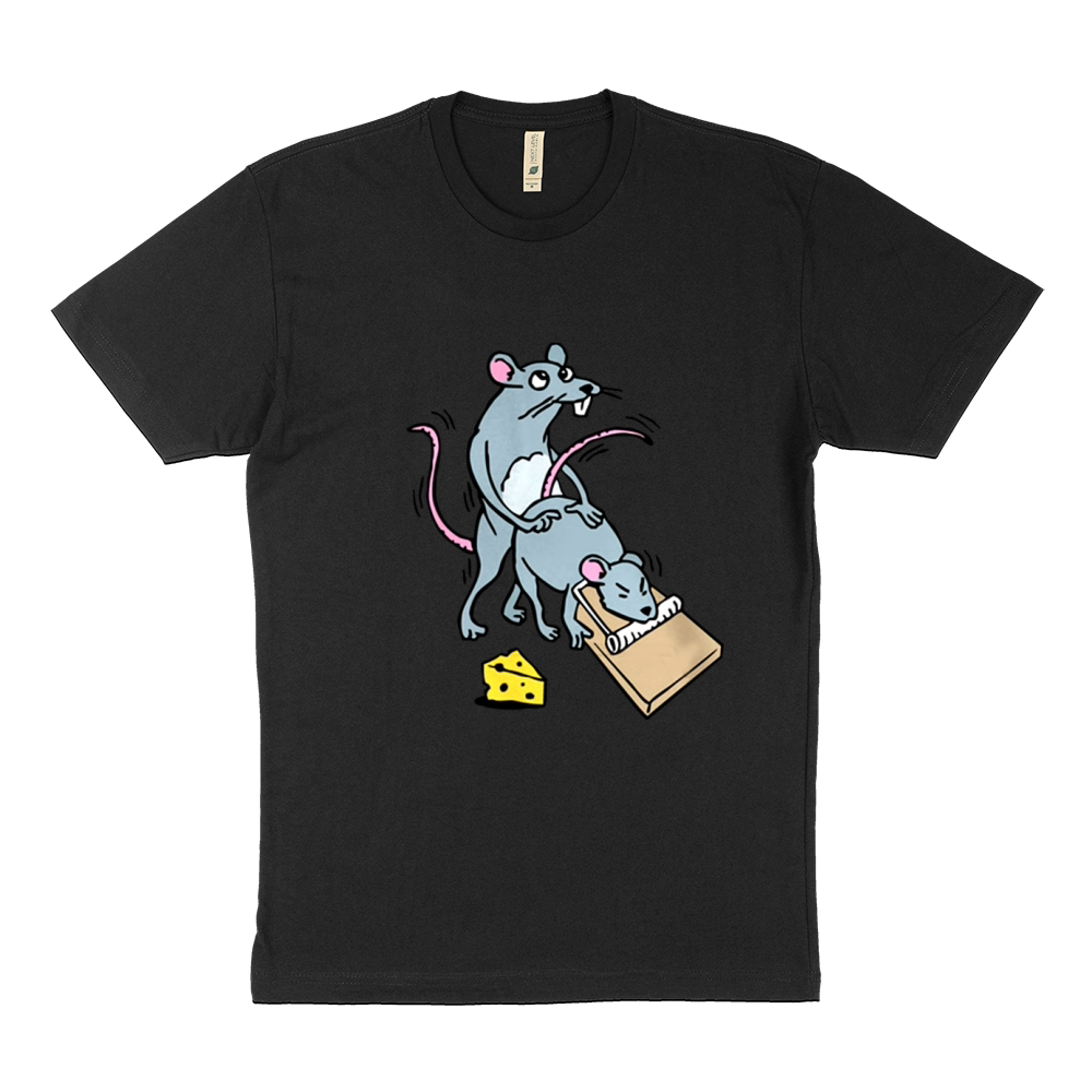 Mouse Screwing a Mouse in a Mousetrap Funny Joke  T-Shirt Sustainable T-Shirt