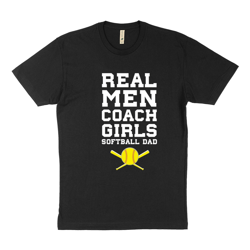 Real Men Coach Girls Softball Dad Sports Sustainable T-Shirt