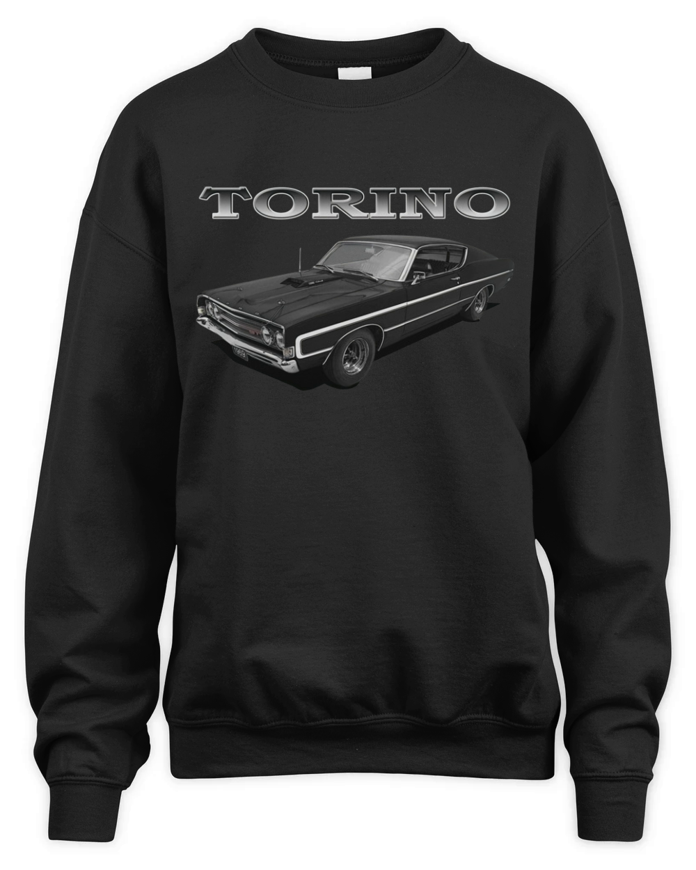 1969 Ford Torino GT Black Unisex Premium Crewneck Sweatshirt
