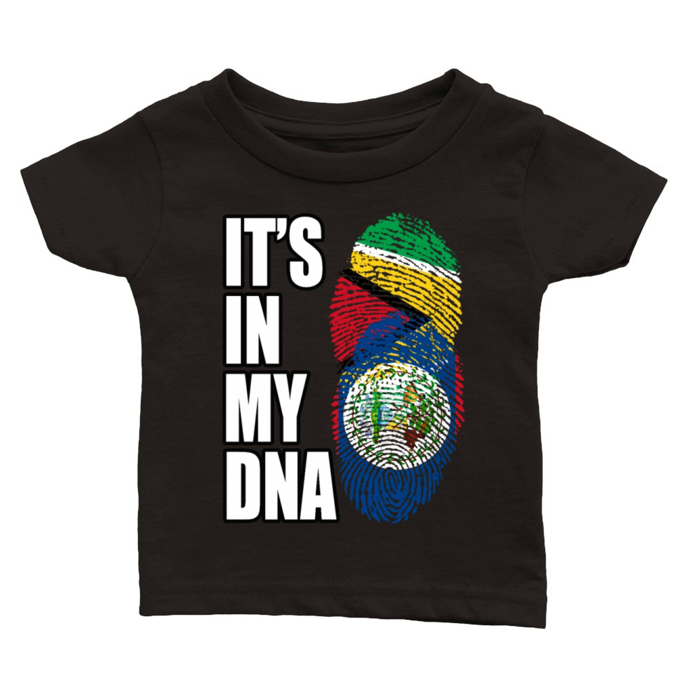 Guyanese And Belizean Mix Heritage DNA Flag Classic Baby Crewneck T-shirt