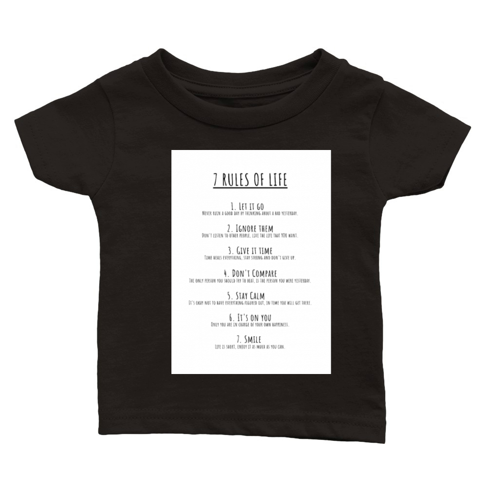 Motivational Quotes - 7 Rules of Life Classic Baby Crewneck T-shirt