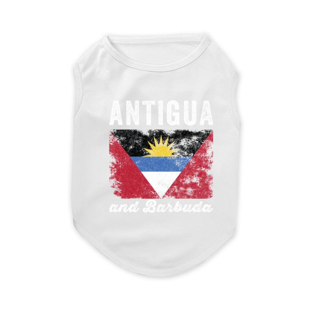 Antigua and barbuda Flag Distressed Pet T-Shirt