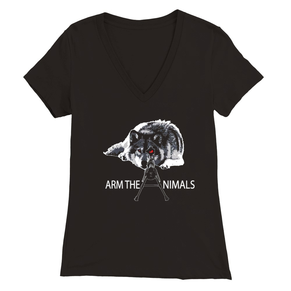 Arm The Animals Wolf Premium Womens V-Neck T-shirt