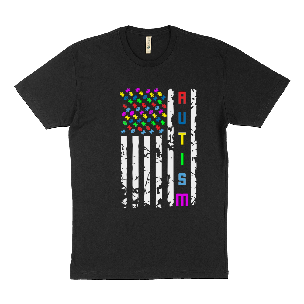 Autism American Flag Autism Awareness Sustainable T-Shirt