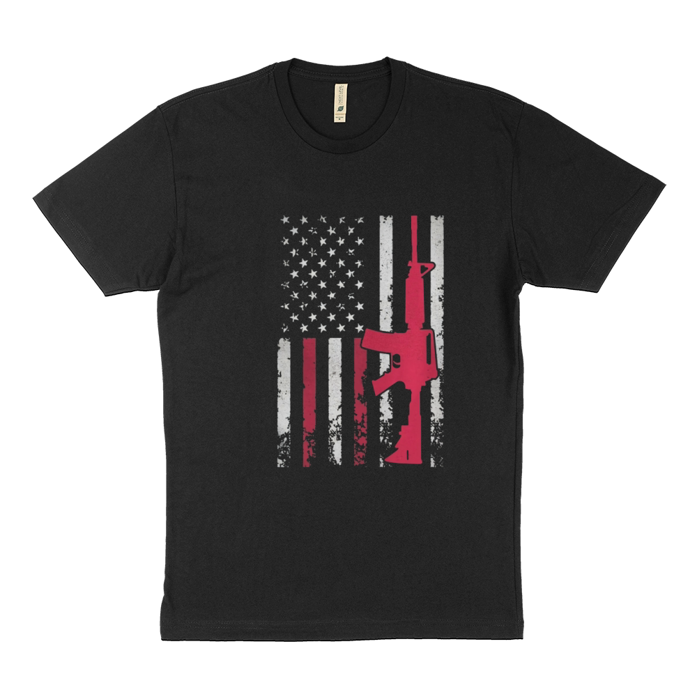 Demolition Ranch The Legend Gun AR15 - USA FLAG Tshirt Sustainable T-Shirt