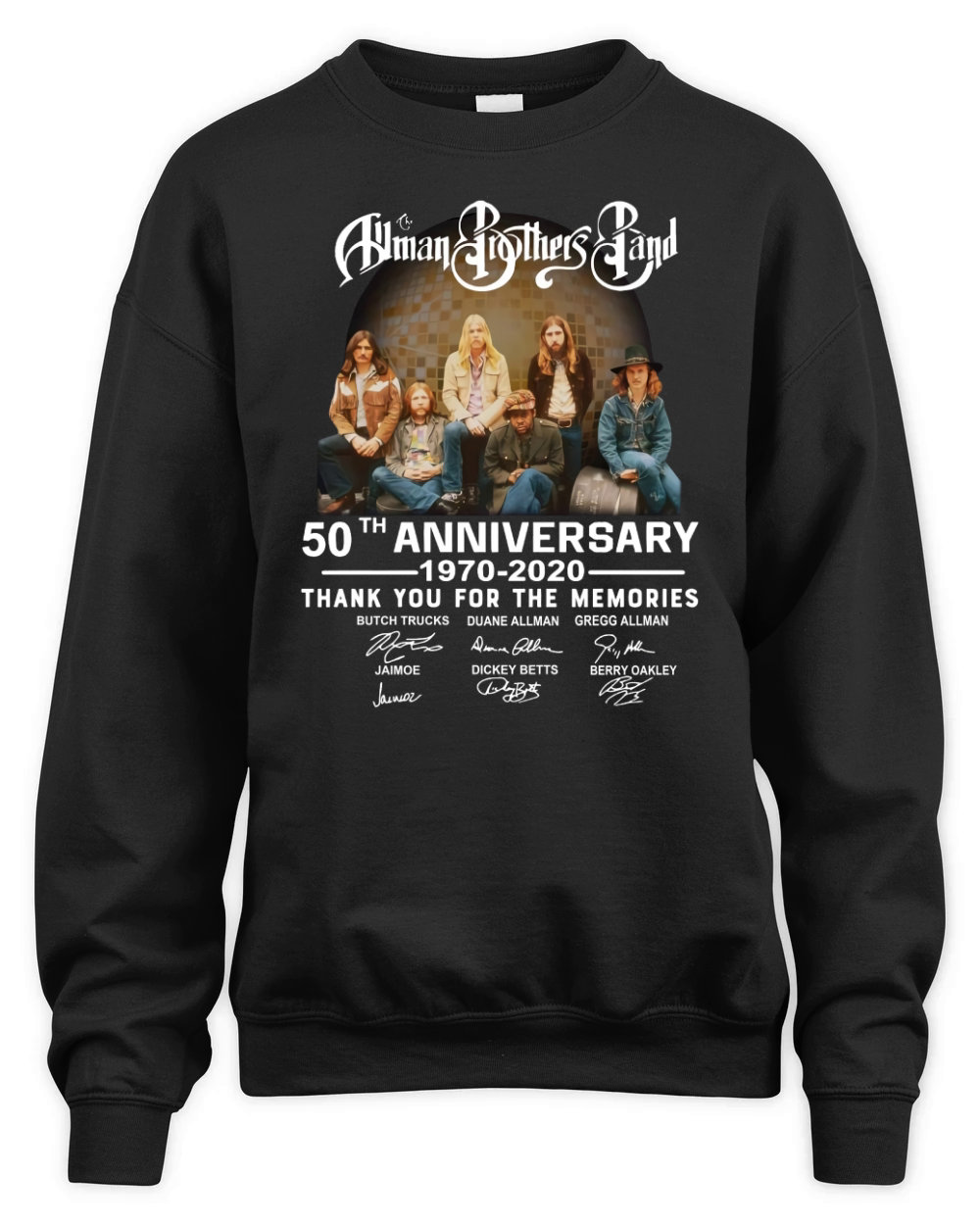 Allman Brothers Band 50th Anniversary Thank You For The Memories Signature Unisex Premium Crewneck Sweatshirt