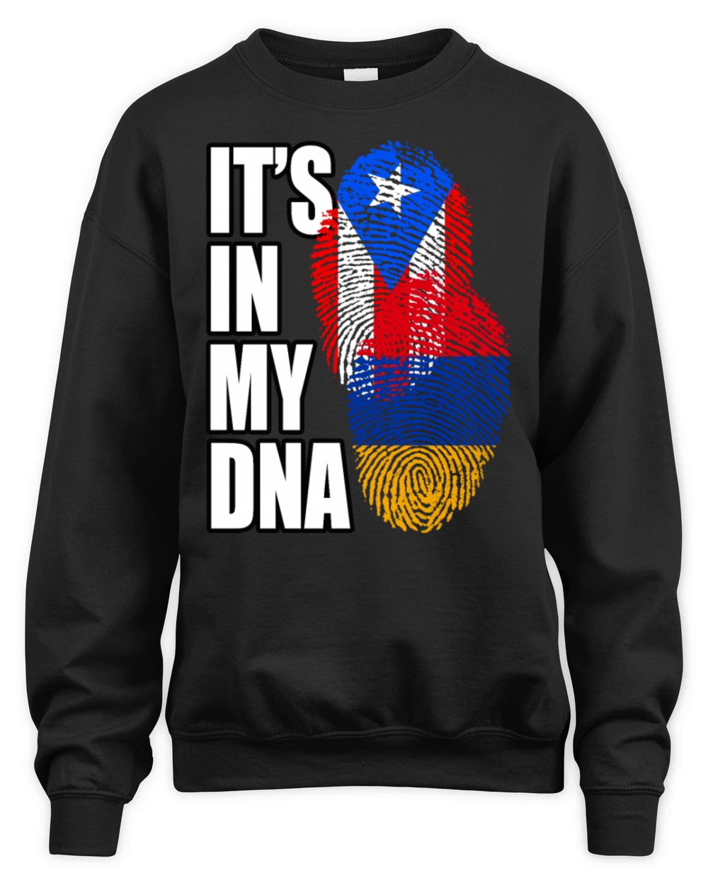 Armenian And Puerto Rican Mix Heritage DNA Flag Unisex Premium Crewneck Sweatshirt