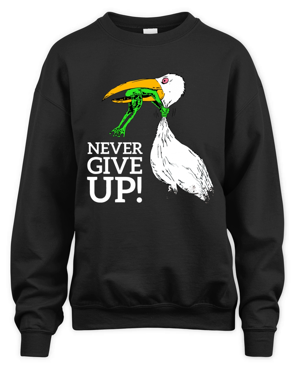 Never give up stork and frog | Poster