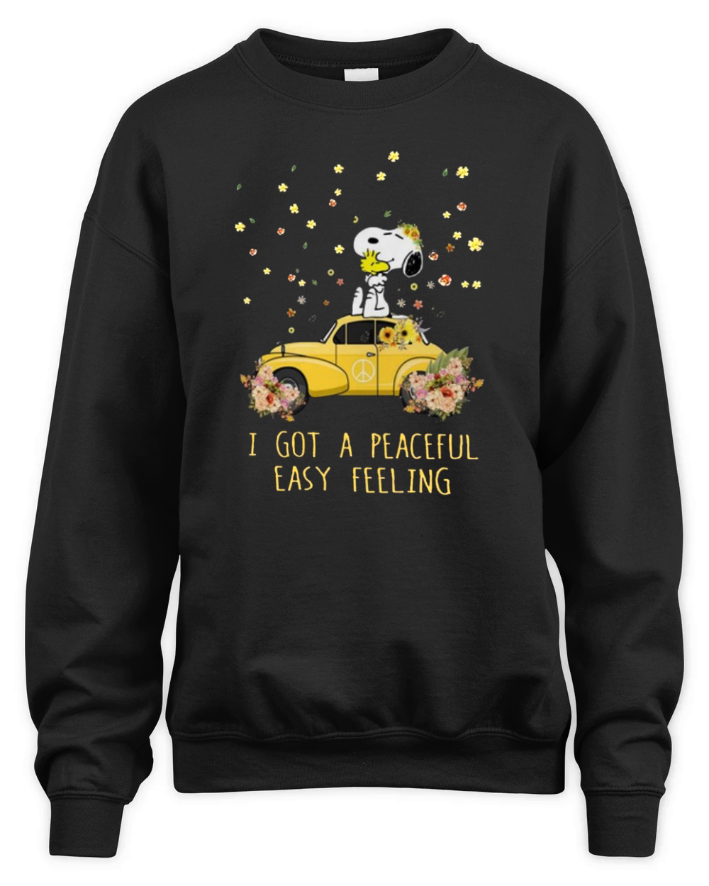 Peace Volkswagen Beetle Snoopy I Got A Peaceful Unisex Premium Crewneck Sweatshirt