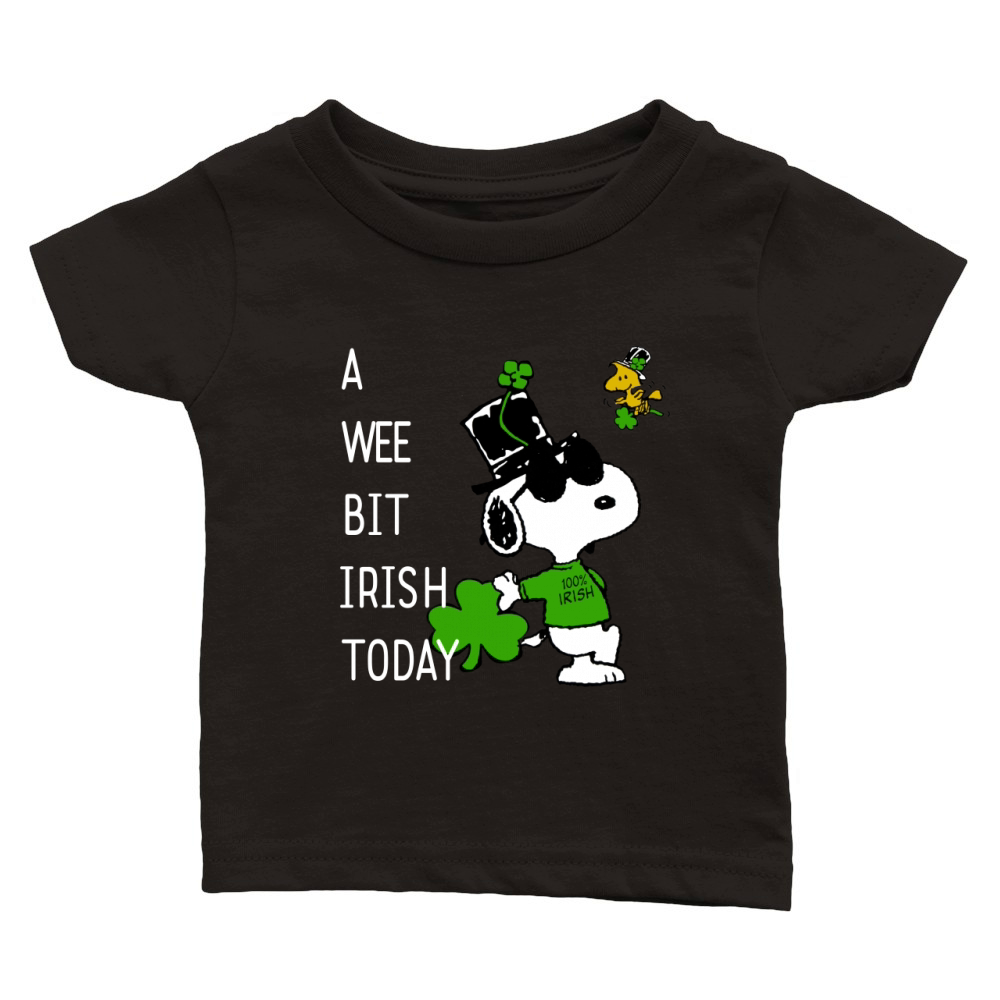 Snoopy A Wee Bit Irish Today Shamrock St. Patrick’s Day shirt Classic Baby Crewneck T-shirt