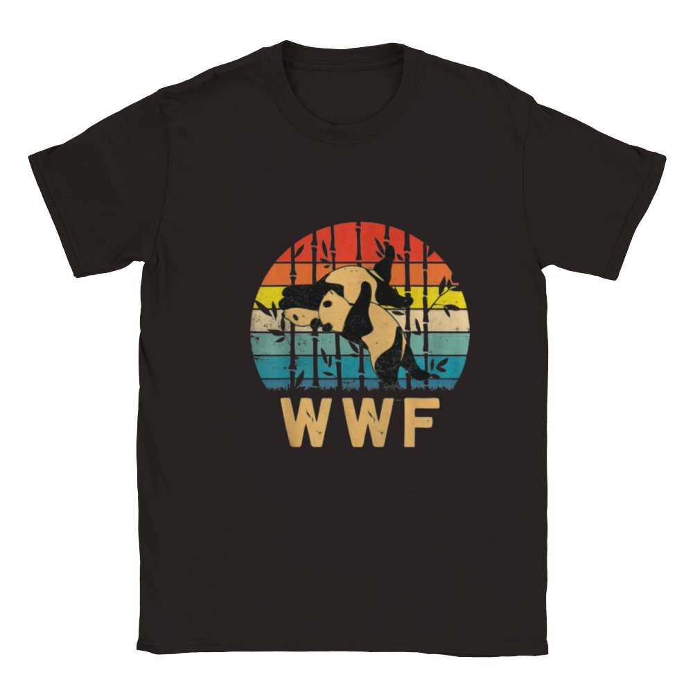 Sunset Vintage Panda Bears WWF’s Finish Him Panda Lover shirt Classic Kids Crewneck T-shirt