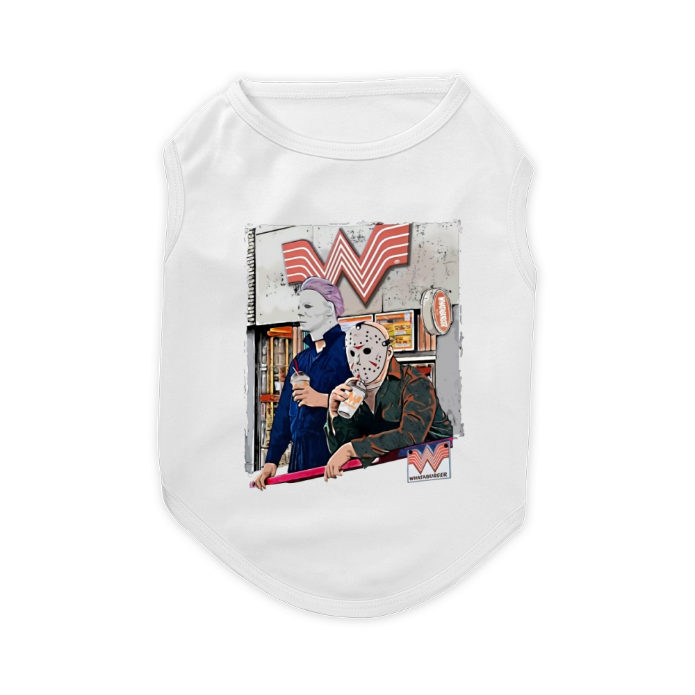 Jason Voorhees and Michael Myers drinking Whataburger Pet T-Shirt