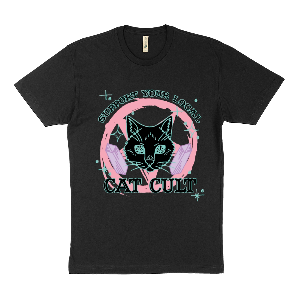 Support Your Local Cat Cult - Pink Pastel Goth Sustainable T-Shirt