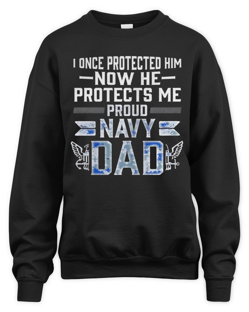 Proud Navy Dad Son Military Air Force Navy T Shirt Black Youth Unisex Premium Crewneck Sweatshirt
