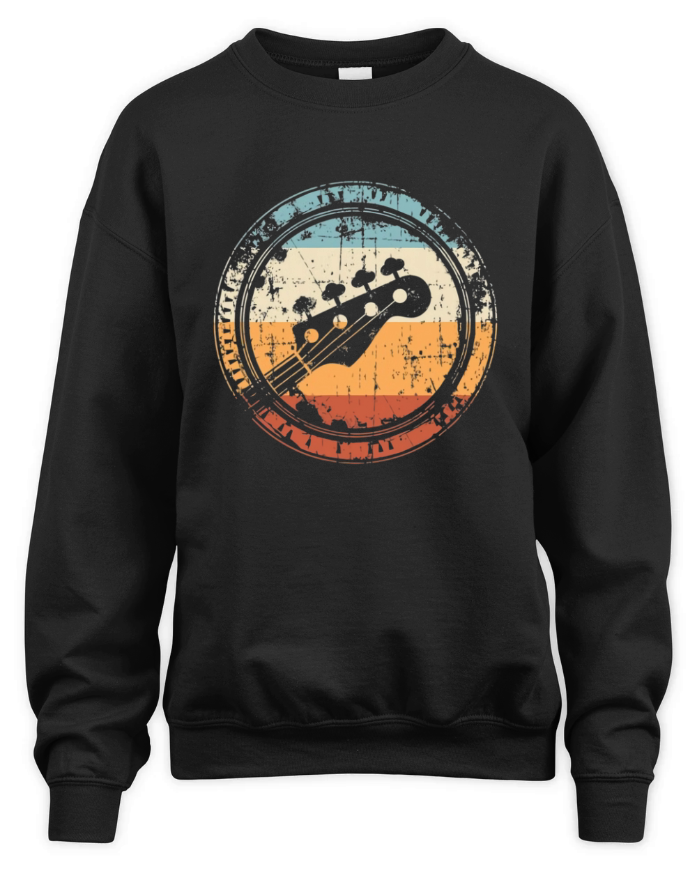Vintage Bass Guitar Headstock for Bassist and Bass Player Unisex Premium Crewneck Sweatshirt