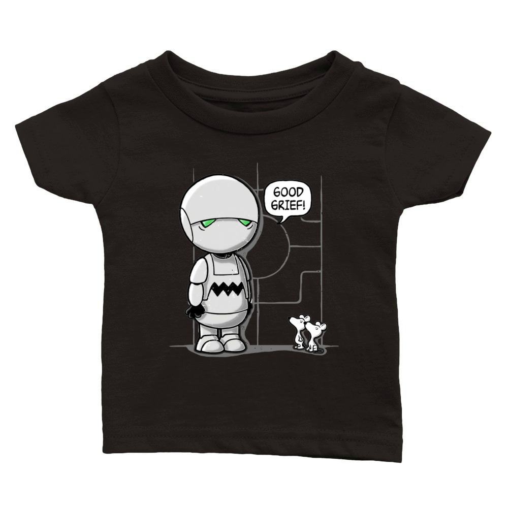 GOOD GRIEF MARVIN HITCHHIKERS GUIDE TO THE GALAXY Classic Baby Crewneck T-shirt