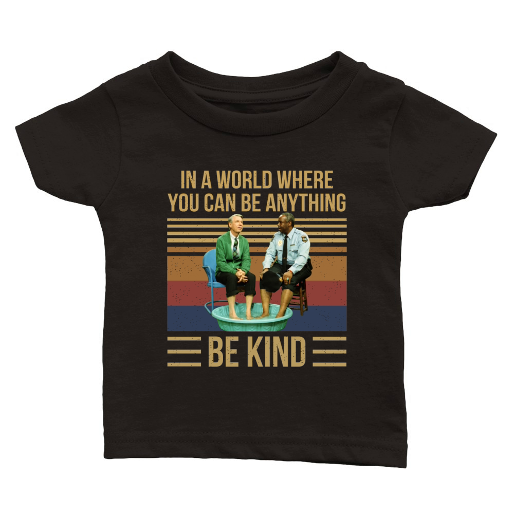 Mr Rogers gay police in a world where you can be anything be kind vintage Classic Baby Crewneck T-shirt
