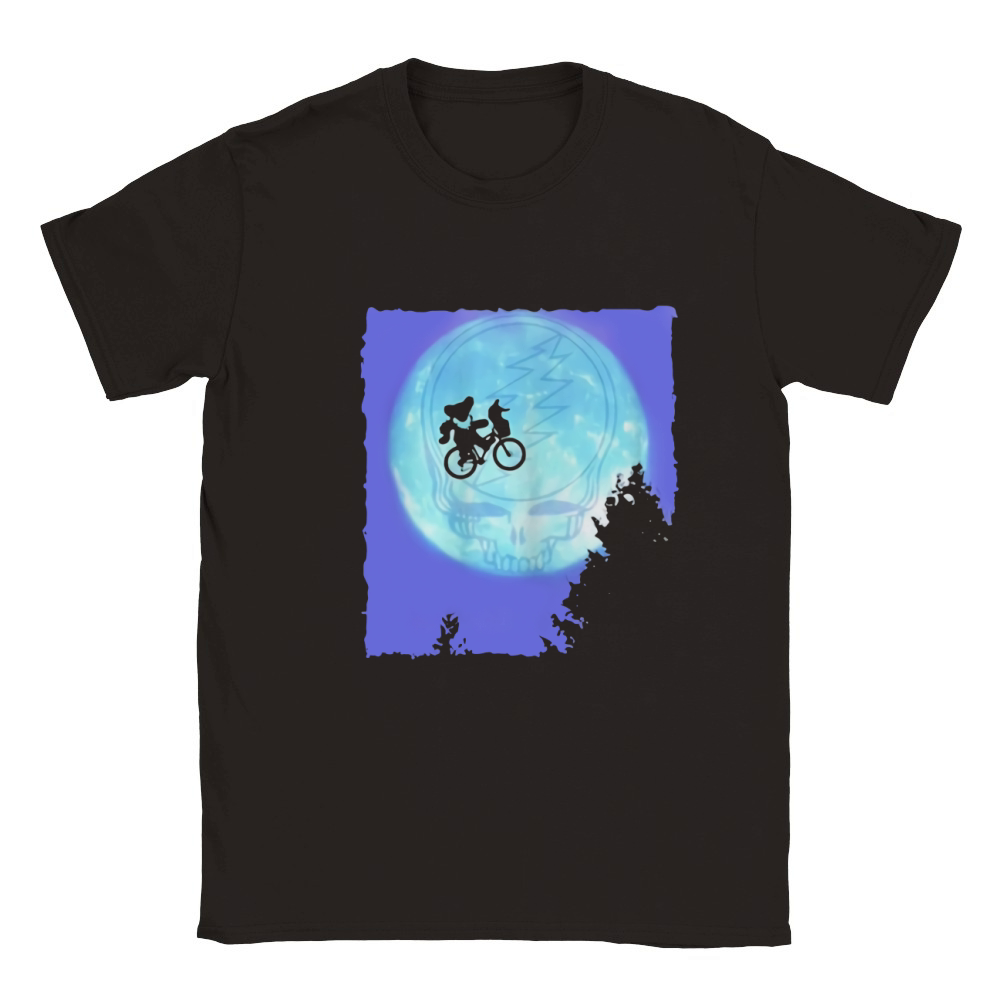 Bear Cycling The Moon Grateful Dead Classic Kids Crewneck T-shirt