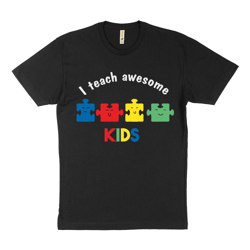 I Teach Awesome Kids Autism Sustainable T-Shirt