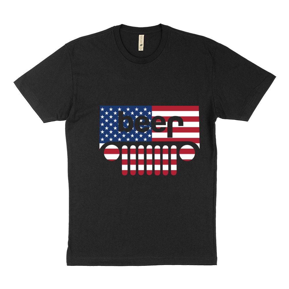 Jeep Beer American Flag Jeep And Beer shirt Sustainable T-Shirt