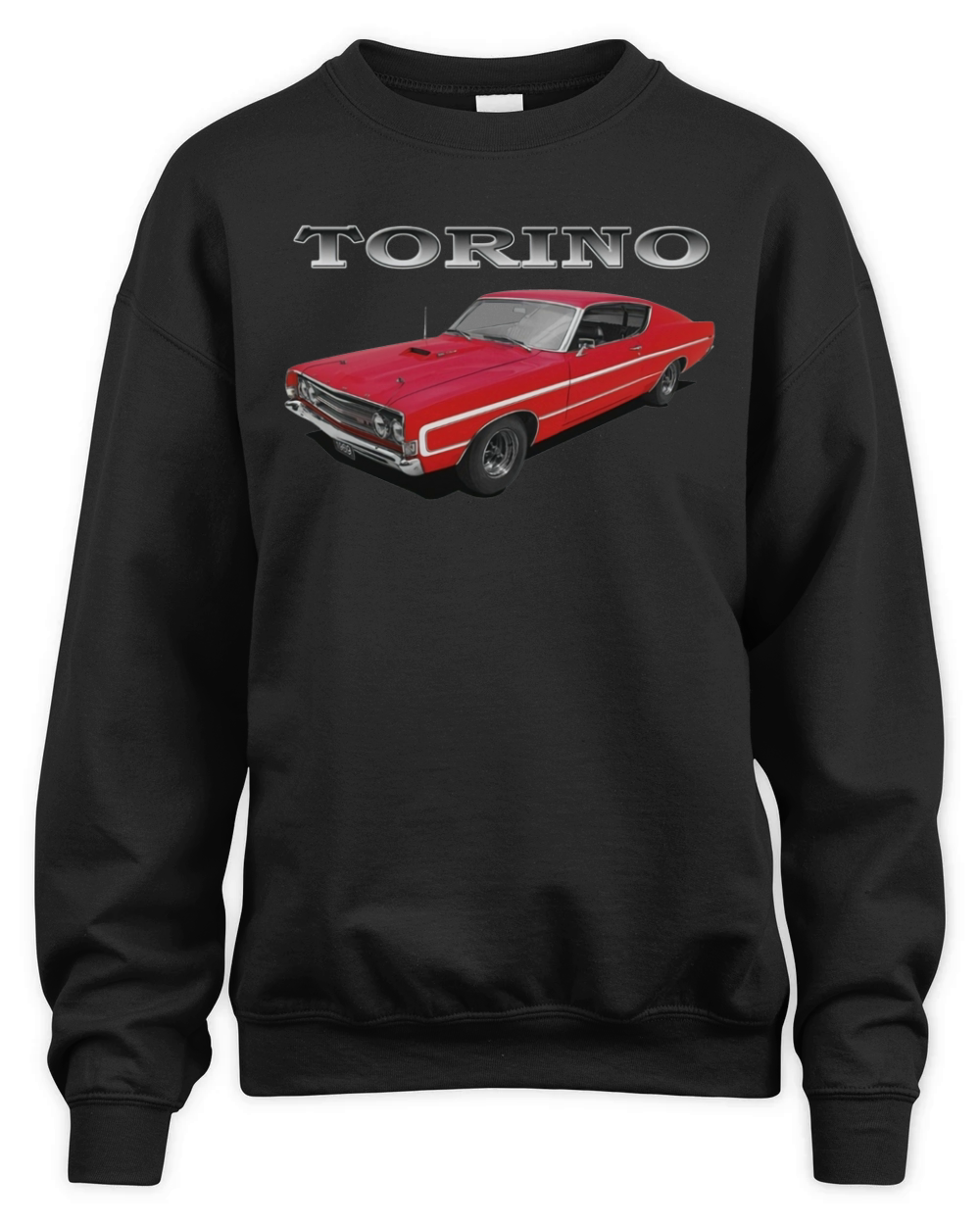 1969 Ford Torino GT Front Red Unisex Premium Crewneck Sweatshirt