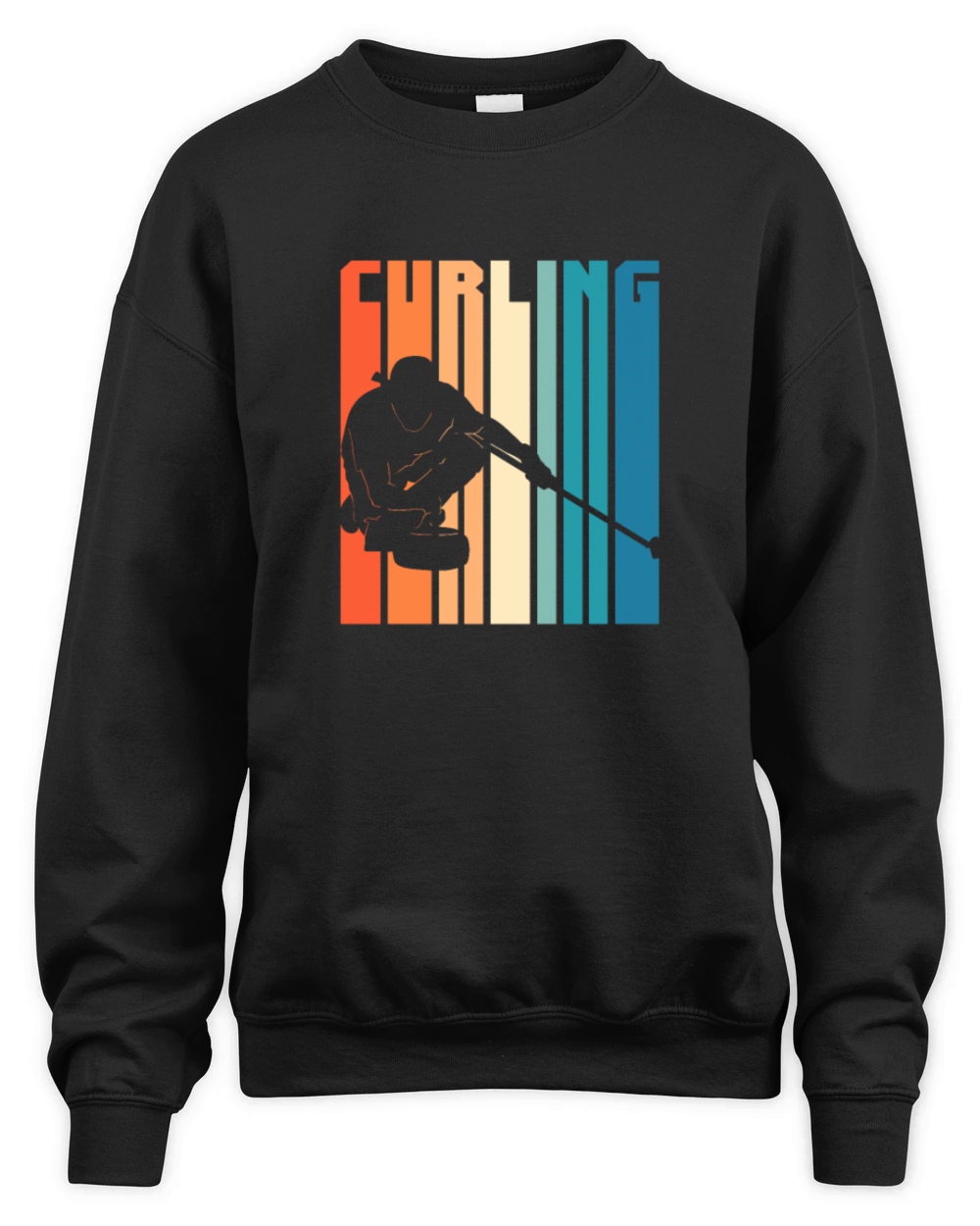 Curling Retro Vintage Unisex Premium Crewneck Sweatshirt