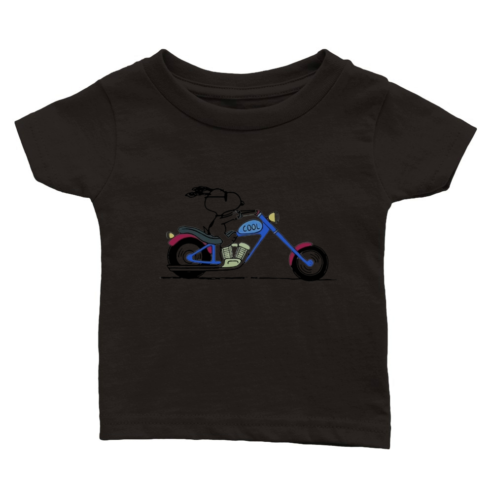 Cool Snoopy riding motorcycle Peanuts Classic Baby Crewneck T-shirt