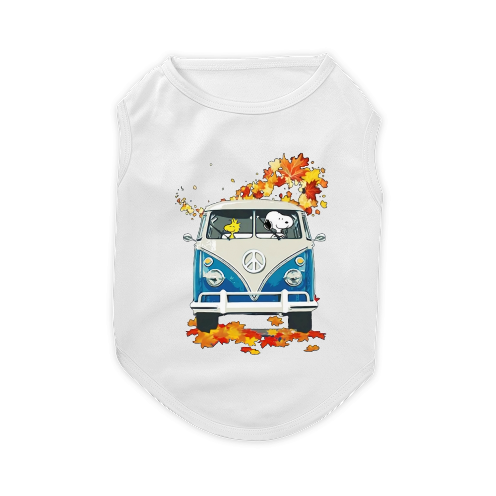 Snoopy And Woodstock VW Volkswagen Hippie Car shirt Pet T-Shirt