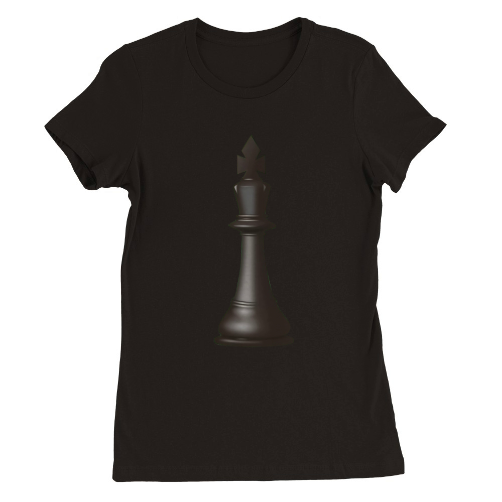 Black King Chess Piece Premium Womens Crewneck T-shirt