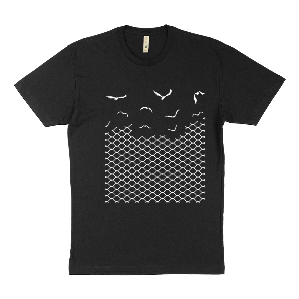 FREEDOM FLIGHT CHAIN LINK FENCE BROKEN BIRDS FLY FLIGHT FREEDOM Sustainable T-Shirt