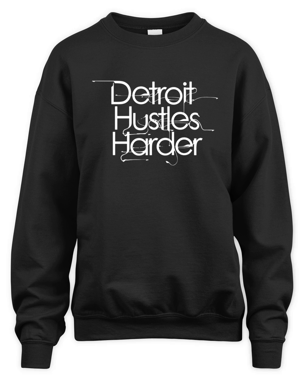 Detroit Hustles Harder Unisex Premium Crewneck Sweatshirt