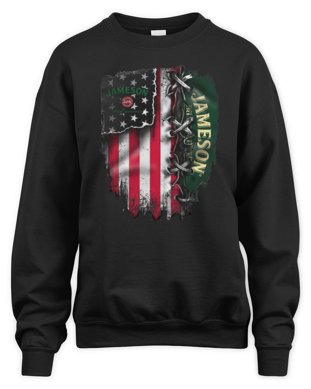 Jameson Irish Whiskey inside American flag Unisex Premium Crewneck Sweatshirt